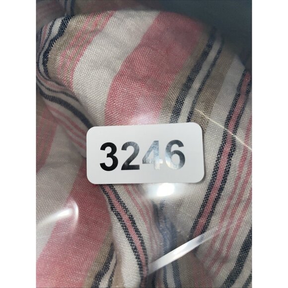 Talbots‎ 100% Linen Pink Stripe Tie Sleeve Coastal Lightweight Top XL Beach - Picture 8 of 8